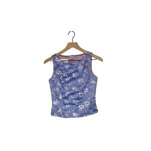 Scott McClintock Blue Floral Print Sleeveless Blouse